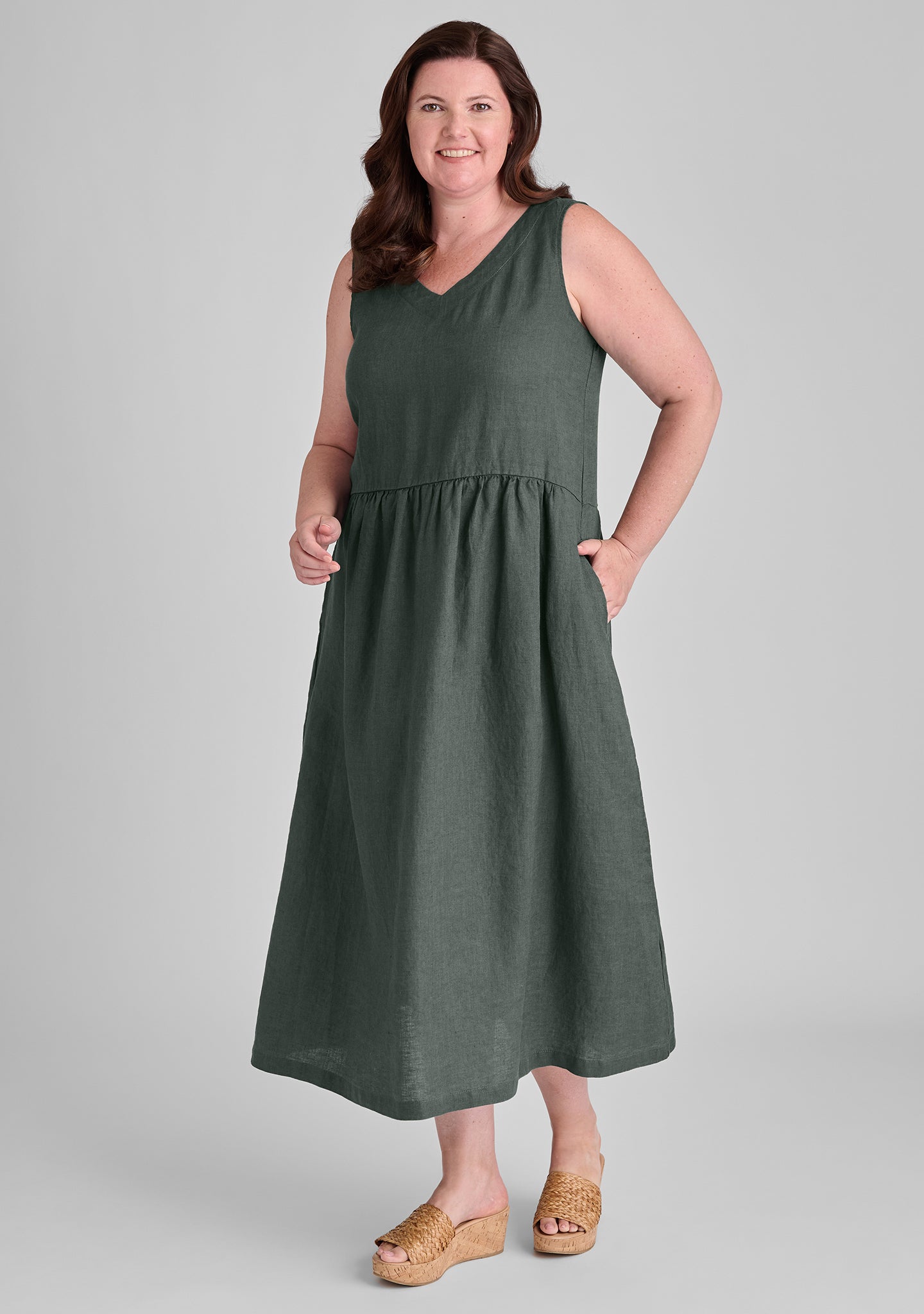 Flax Full Dress - Linen Maxi Dress for Women | Summer Boho Beach Dress | Perfect for Vacations, Weddings & Casual Outings