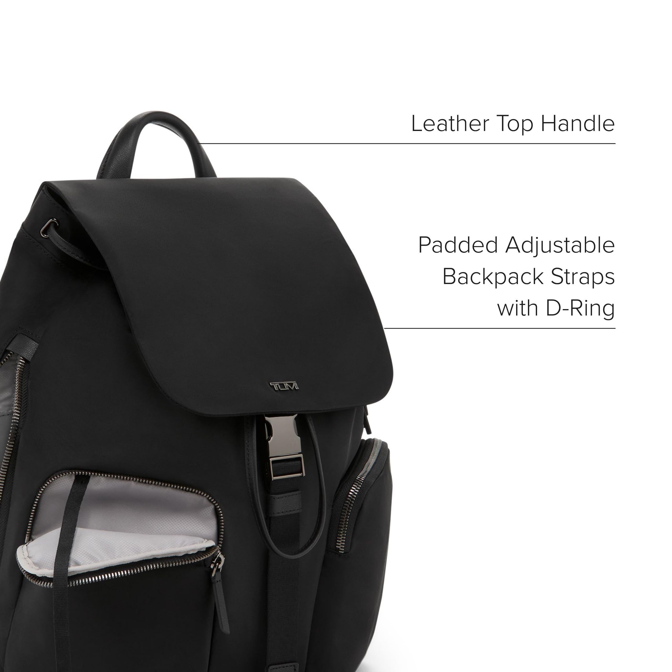 TUMI Voyageur Ramsay Backpack for Women - Stylish Laptop Backpack for Travel, Business & Work - 14 Inch Laptop Compartment - Black/Gunmetal - Perfect for Commuting, Office & College Use