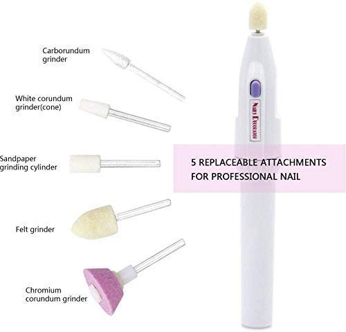 VGMAX 5-in-1 Electric Nail Drill Kit with Gel Tips - Professional Manicure & Pedicure Set for Salon & Home Use - Nail Polish Art Tools (White) - Perfect for DIY Nail Care, Salon Professionals & At-Home Grooming
