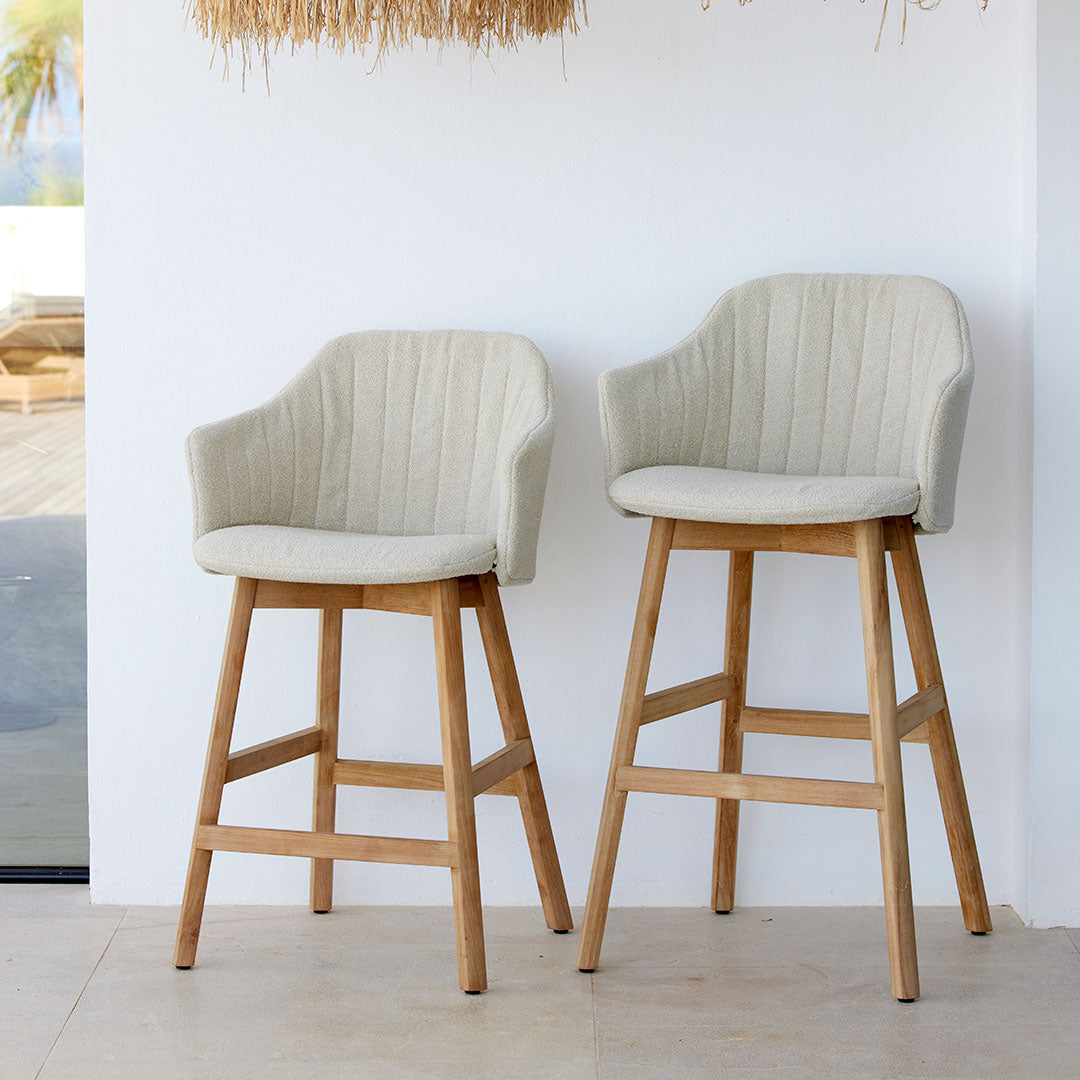 Premium Wooden Bar Stool with Comfortable Seat Cushion - Counter Height Dining Chair for Kitchen Island, Breakfast Nook & Home Bar Decor