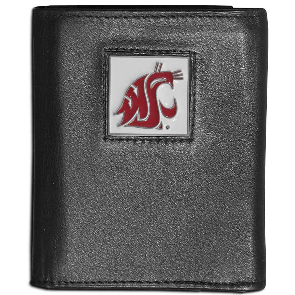 Siskiyou Sports NCAA Genuine Leather Tri-Fold Wallet for Men - Slim Bifold Credit Card Holder with ID Window - Perfect for College Fans, Gifts & Everyday Carry