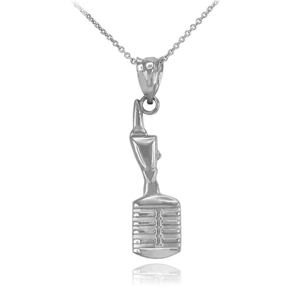 925 Sterling Silver Studio Mic Microphone Charm Necklace - Dainty Music Lover Jewelry Gift for Singers & Musicians - Perfect for Concerts, Performances & Music Themed Parties