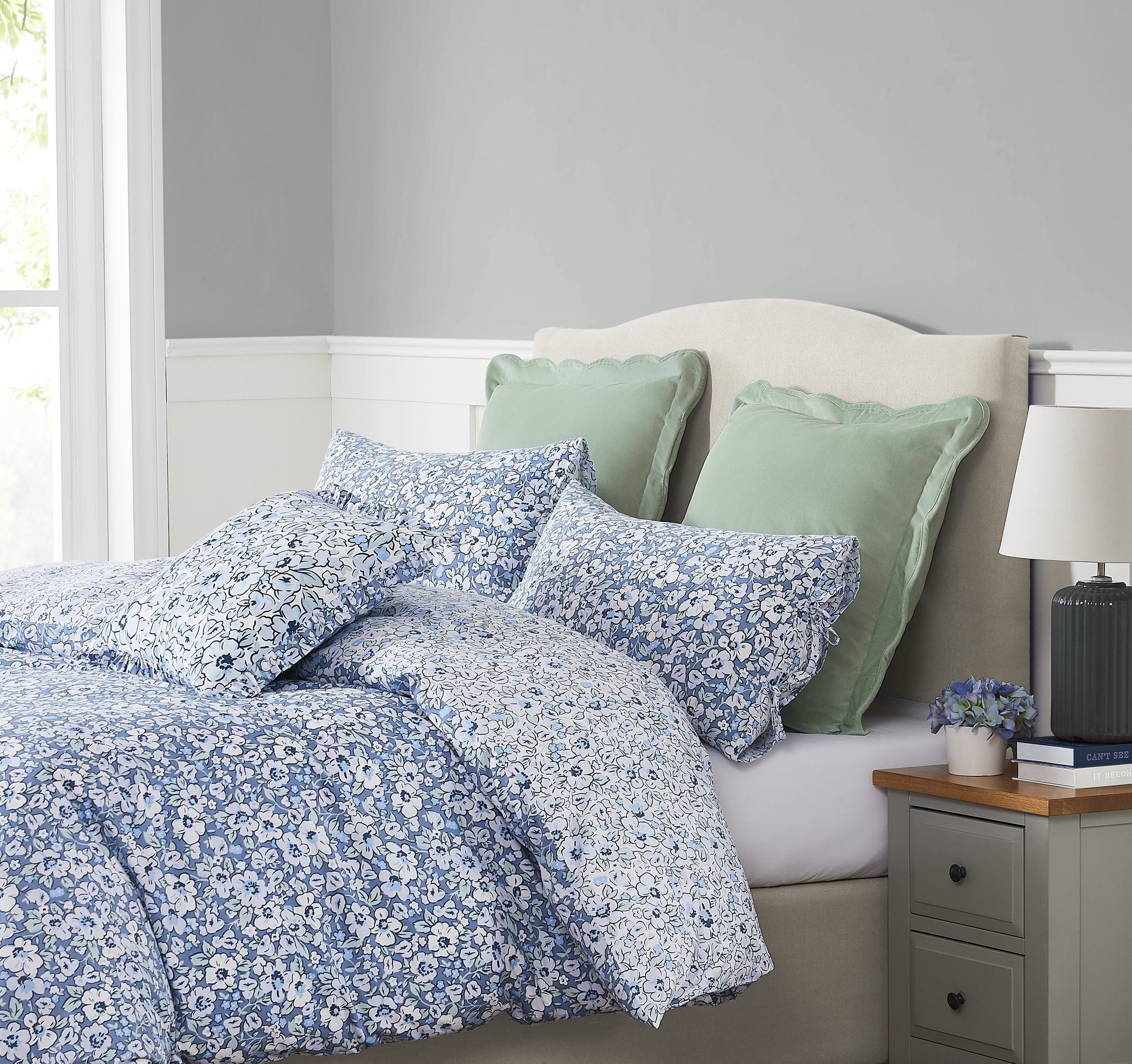 Laura Ashley Libby Blue Cushion - Soft Decorative Throw Pillow for Sofa, Bed & Home Decor | Perfect for Living Room, Bedroom & Nursery