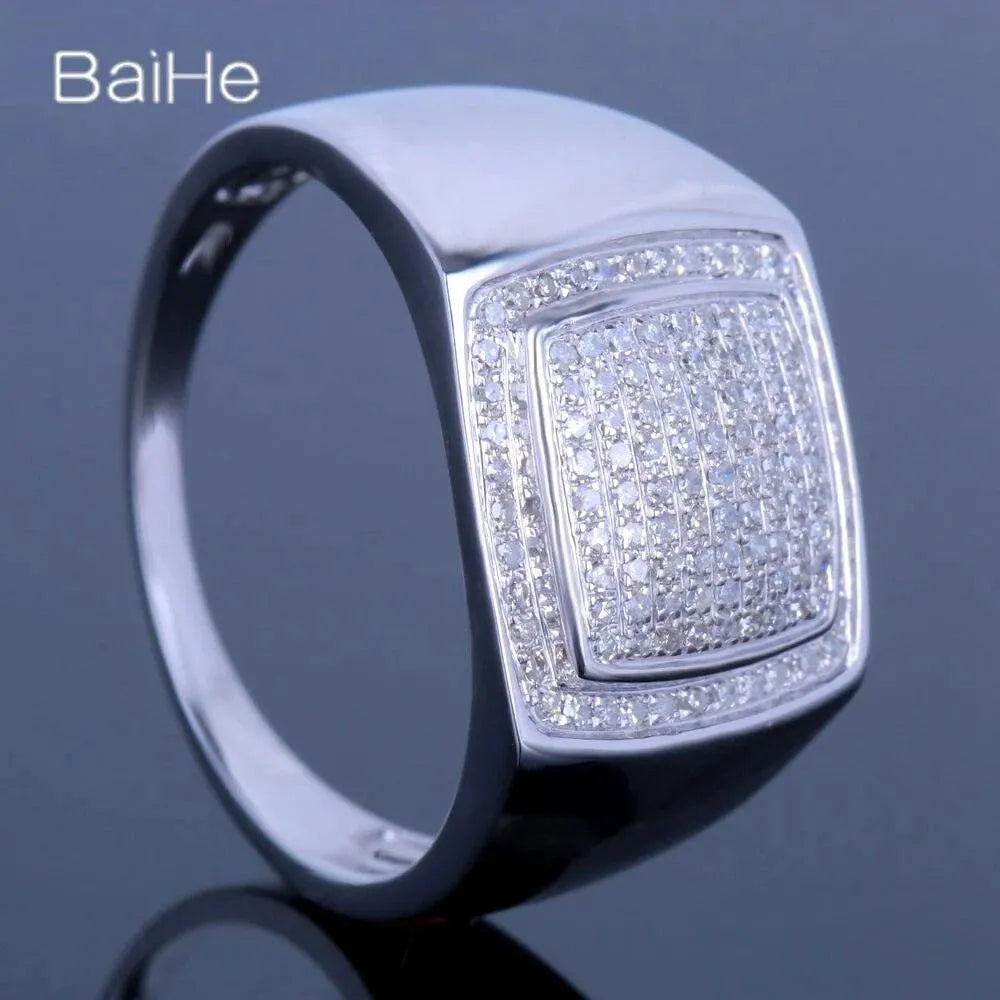 14K White Gold Genuine Natural Diamond Ring for Women & Men - H/SI Quality, Wedding & Engagement Fine Jewelry - Perfect for Proposals, Anniversaries & Special Occasions