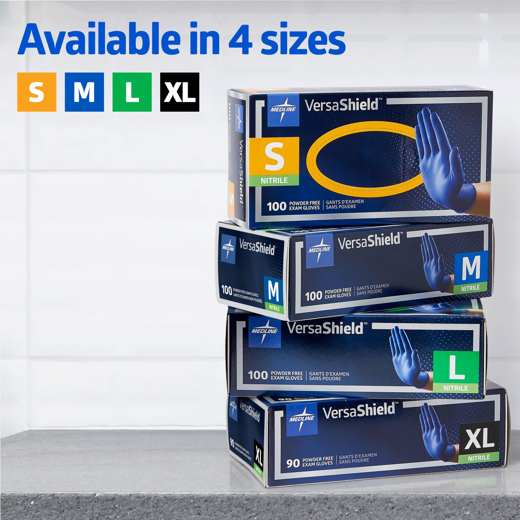 Medline VersaShield Nitrile Exam Gloves - 1000 Count, Small, Powder Free, Disposable, Latex Free, Extra Thick for Superior Protection - Ideal for Medical, Dental, Tattoo & Cleaning Professionals