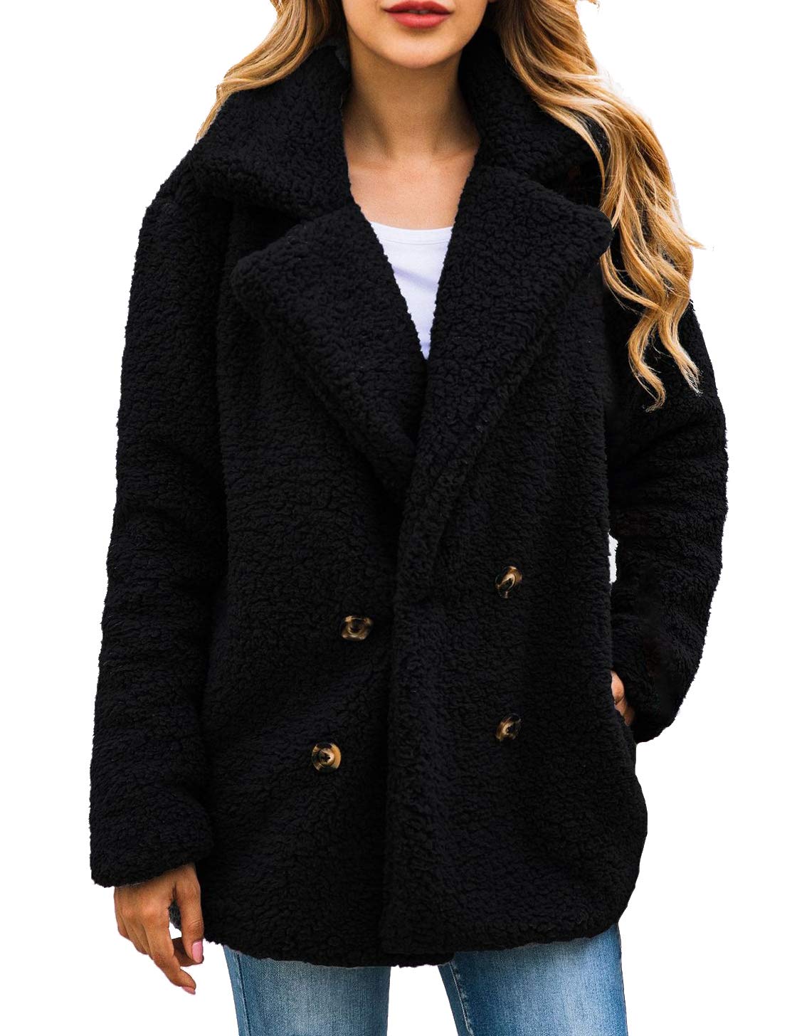 Plus Size Fleece Open Front Cardigan Jacket for Women - Cozy Fuzzy Winter Coat with Pockets | Perfect for Lounge Wear, Office & Outdoor Activities