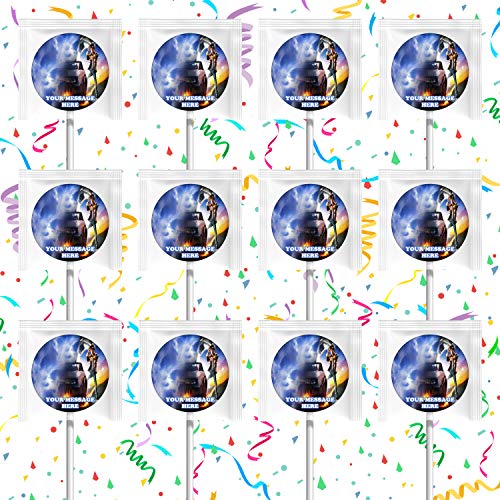 Back To The Future Themed Party Supplies - 12 Pack Decorations & Lollipops for 80s Movie Night, Time Travel Birthday, Retro Futurism Celebration