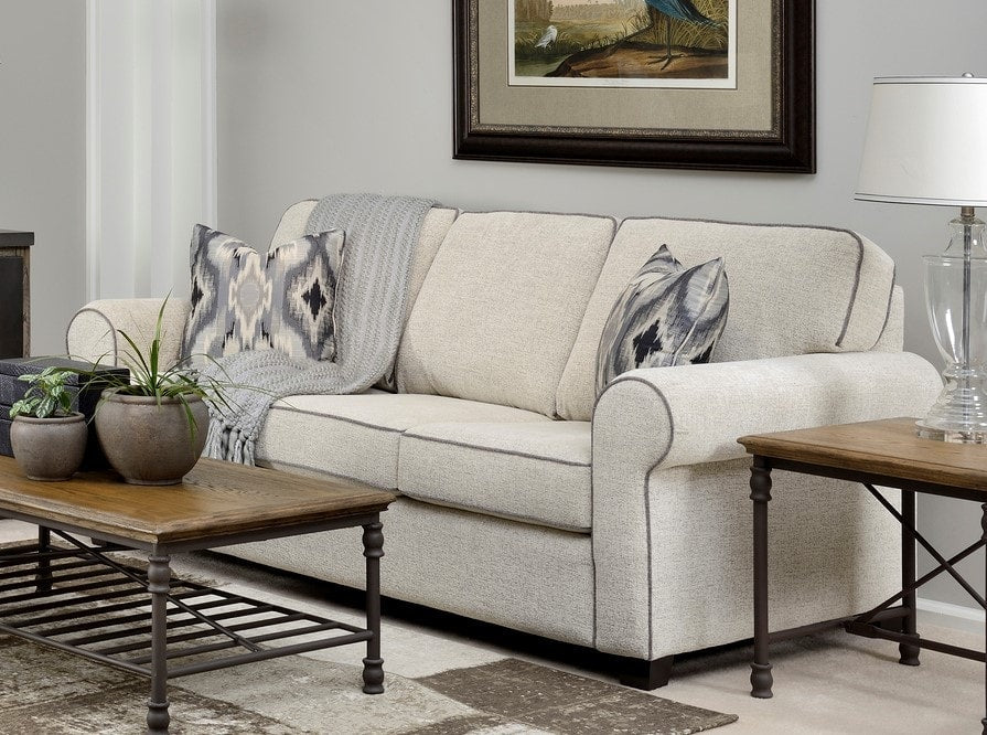 Classic Round Arm Sofa Collection - Modern Living Room Furniture for Home & Office - Comfortable Upholstered Couch with Soft Fabric - Perfect for Lounge, Family Room, and Small Spaces