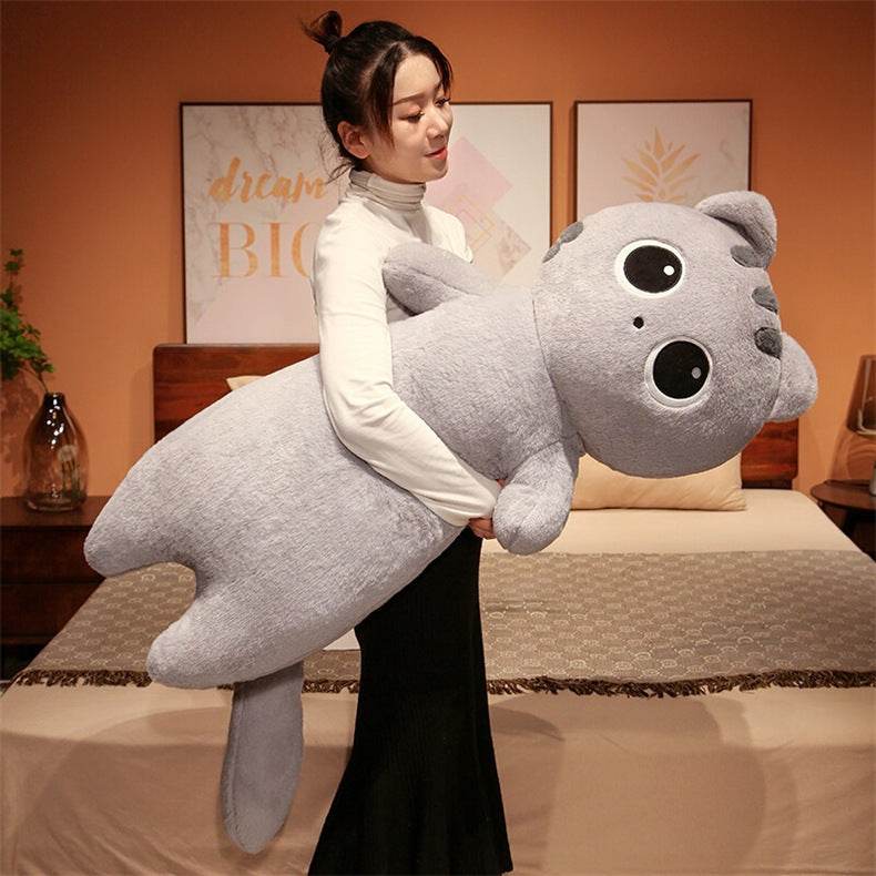 Fluffy Kawaii Cat Stuffed Animal Plush Toy - Adorable Mochi Cat Plushie for Kids, Girls & Boys | Perfect for Cuddling, Gifts & Room Decor