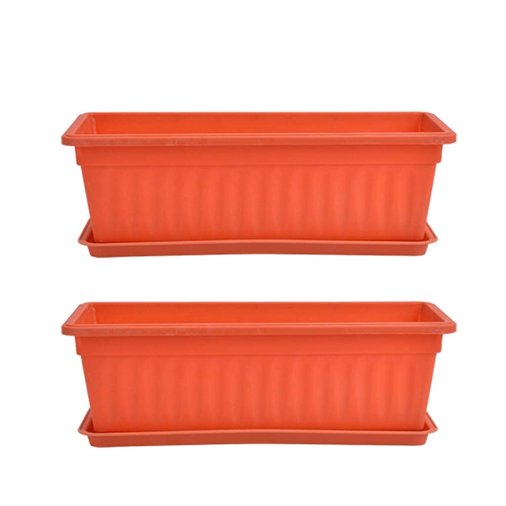 Thickened Rectangular Plastic Flower Pot for Balcony & Indoor Plants - Large Long Vegetable Planting Box, Herb Garden Trough (Size S) | Perfect for Home Decor, Gardening & Urban Farming