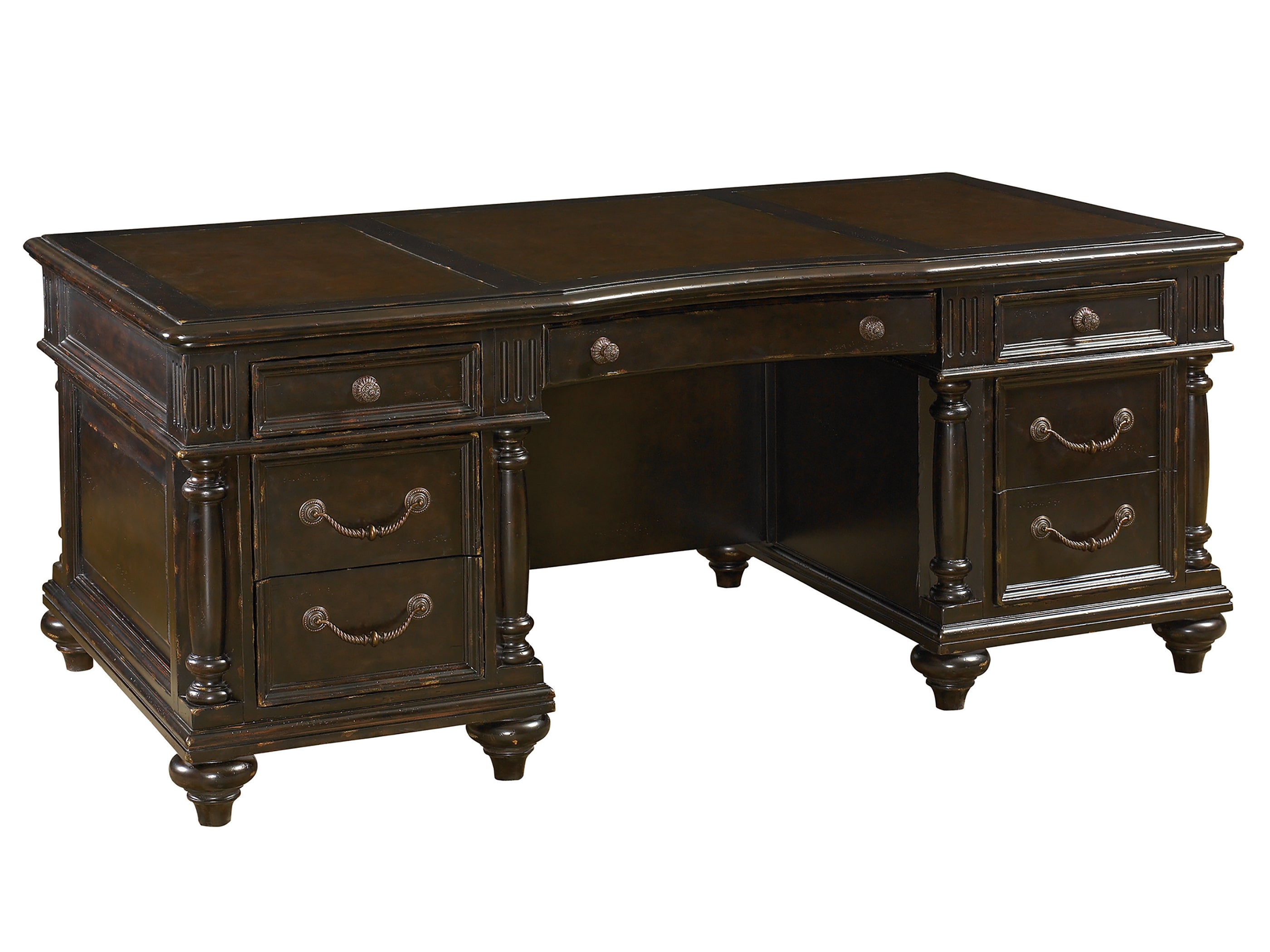 Tommy Bahama Home Admiralty Executive Desk - Solid Wood Office Desk with Drawers, Modern Home Office Furniture for Professionals | Perfect for Home Office, Study Room & Workspace