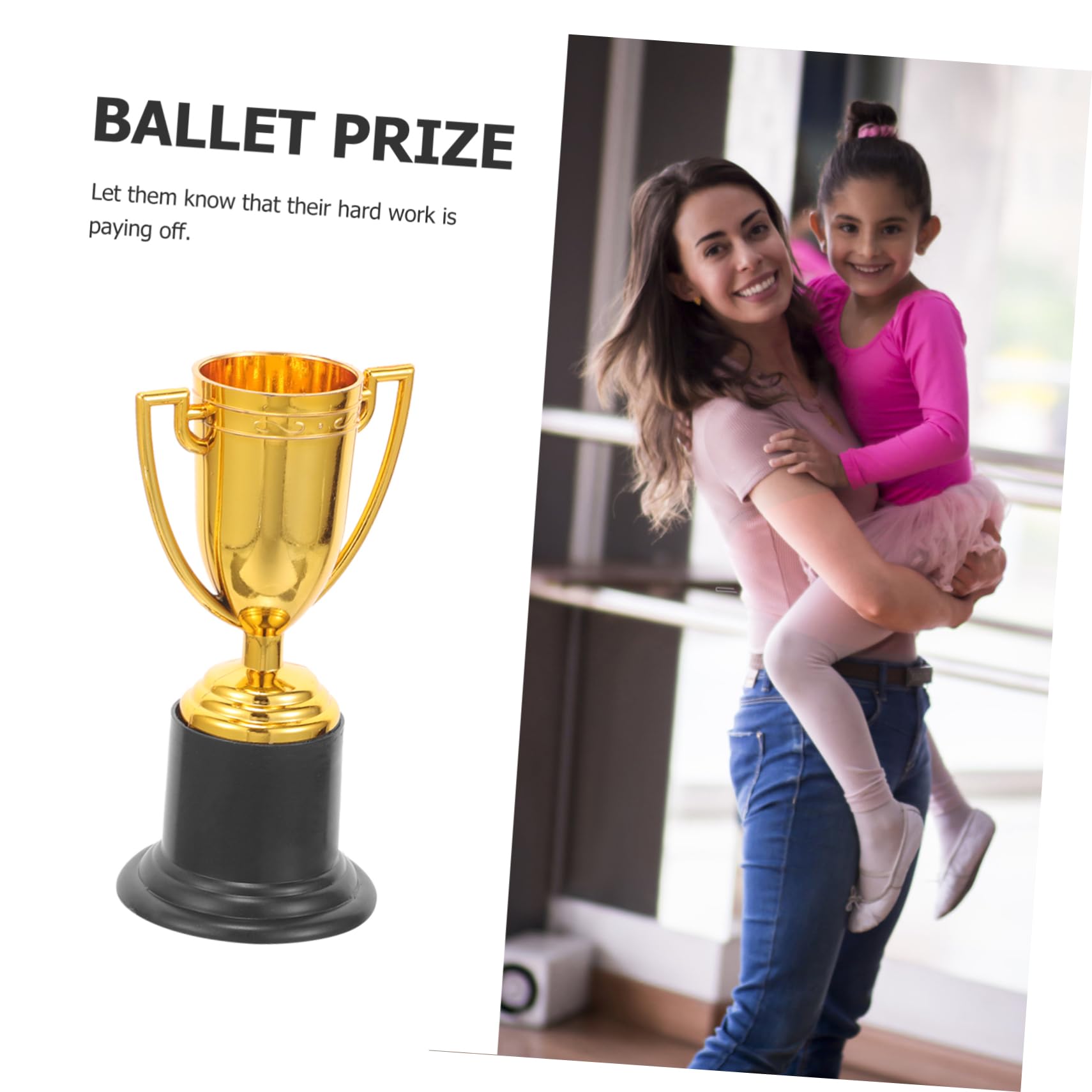Outanaya Mini Gold Trophy Decor - Kids Sports Awards, School Supplies & Reusable Plastic Toys for Classroom Rewards & Party Favors