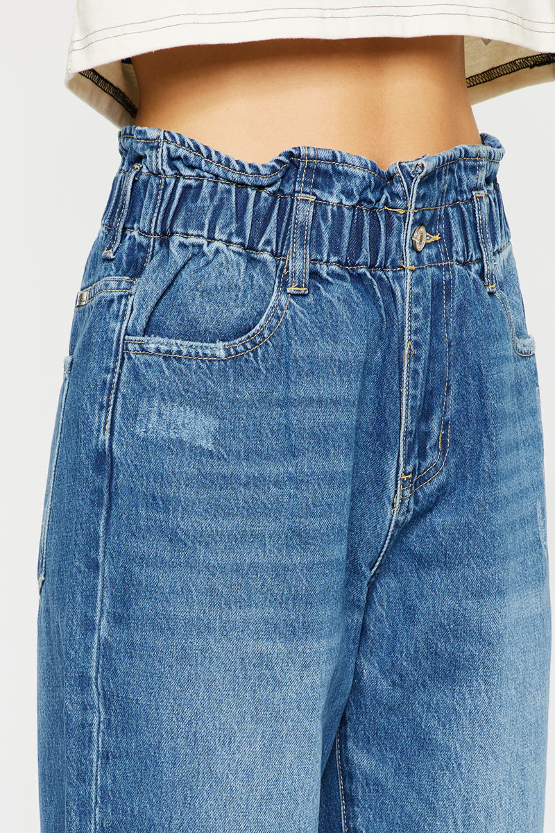 Olivia Ultra High Rise Paperbag Boyfriend Jeans - Women's Trendy Loose Fit Denim Pants for Casual Wear & Street Style Outfits