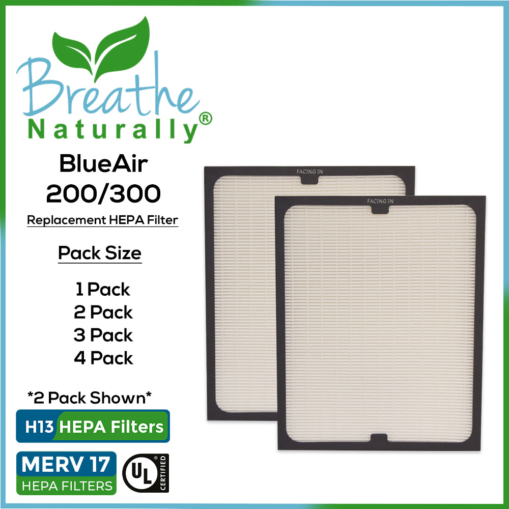 BlueAir 200/300 Series Replacement HEPA Filter for Air Purifier - High Efficiency Particle Air Filter for Clean Air at Home, Office & Bedroom