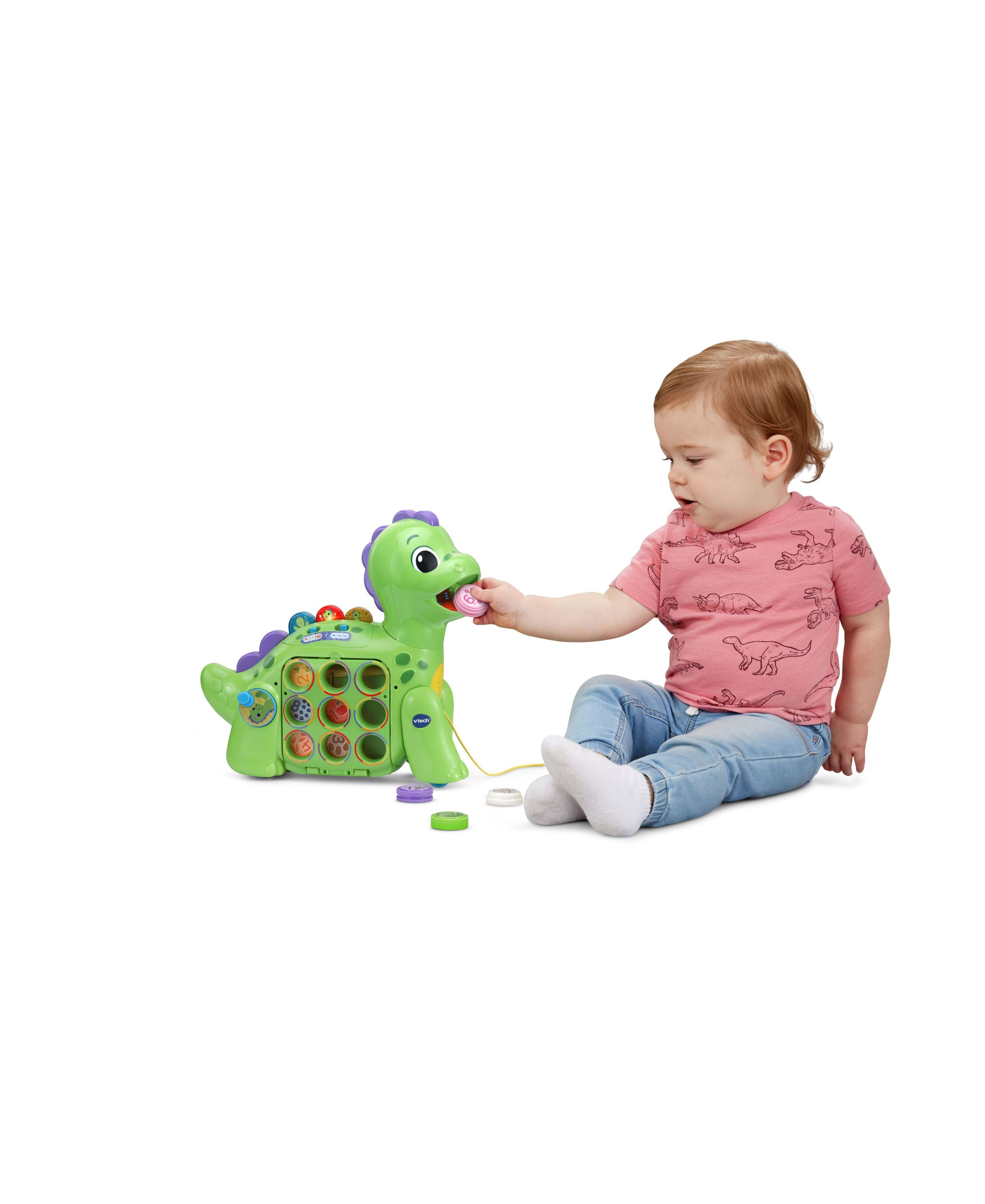 Chompers the Number Dino - Interactive Counting & Math Learning Toy for Kids (Green) | STEM Educational Toy for Preschool & Kindergarten Classroom Activities