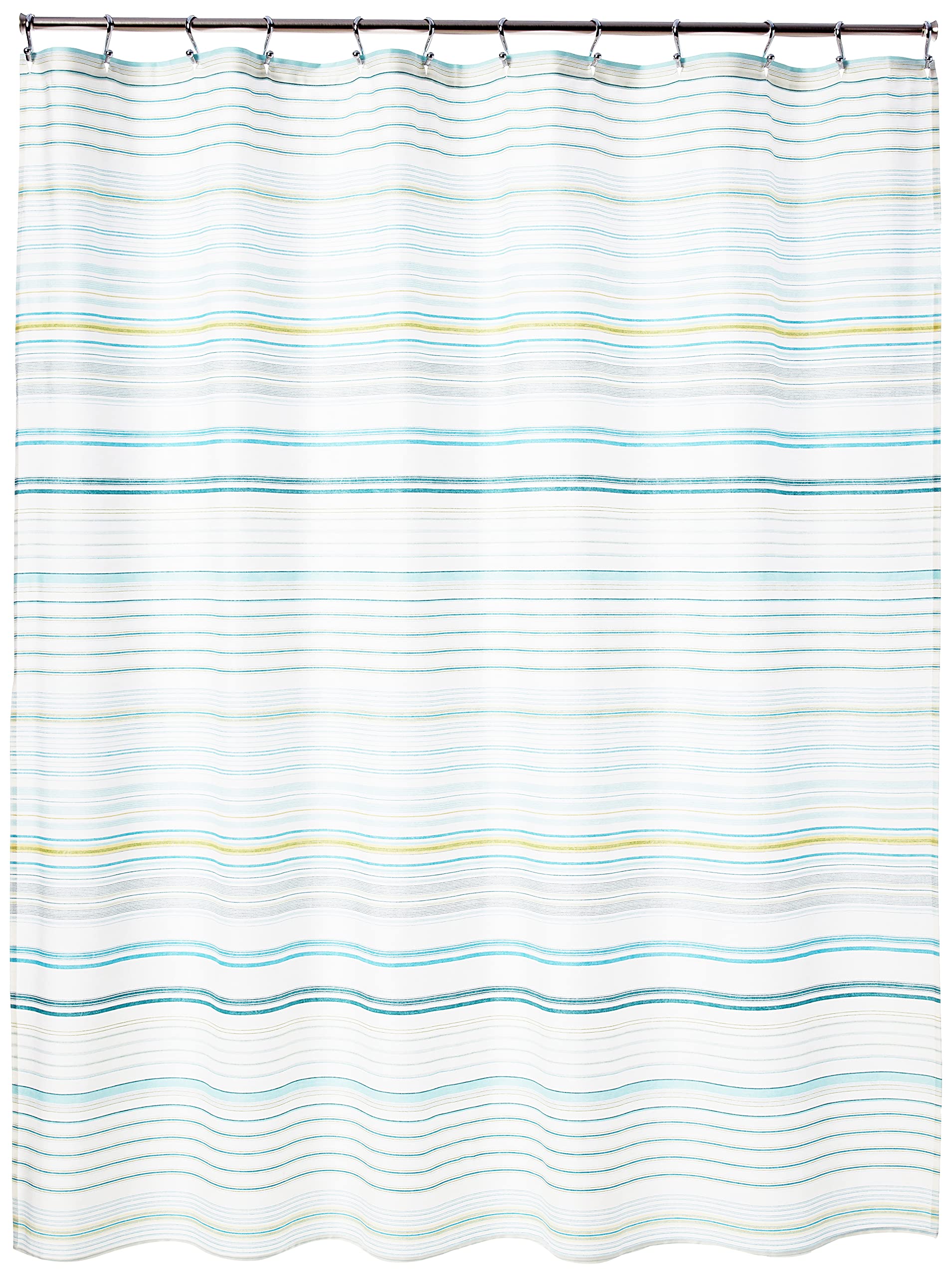 Tommy Bahama Fabric Shower Curtain - Stylish Striped Bathroom Decor with Hook Holes (72
