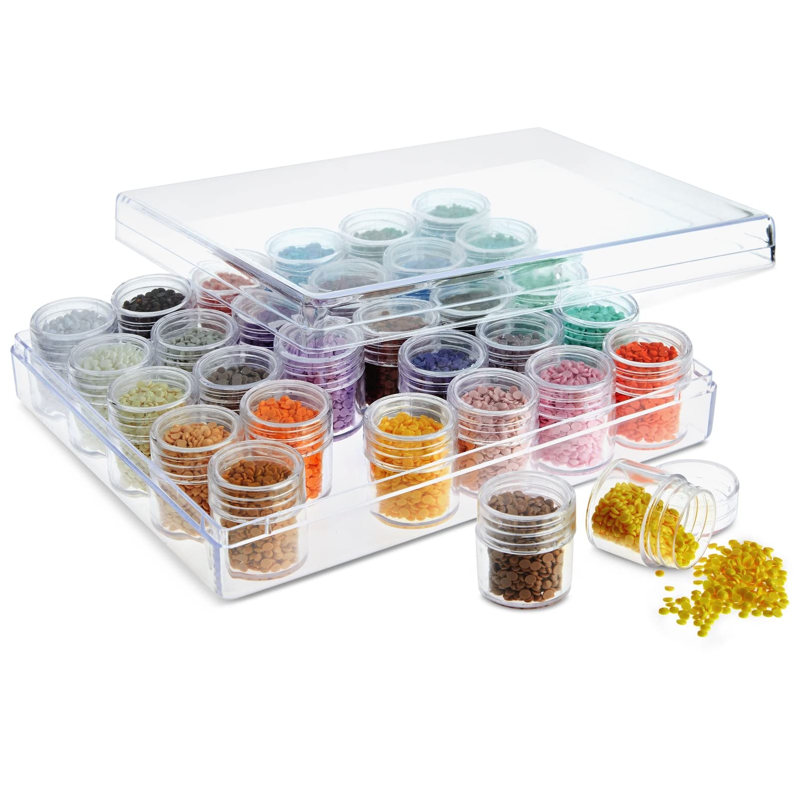 Bright Creations Clear Bead Storage Organizers - 3 Pack Plastic Containers with Lids for Glitter, Beads, Arts & Crafts Supplies (93 Pieces) - Perfect for Jewelry Making, DIY Projects & Craft Room Organization