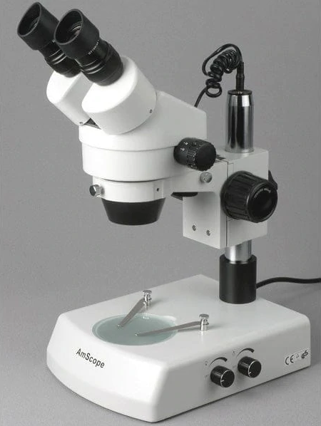Amscope SM-2BZ 3.5X-90X Binocular Stereo Zoom Microscope with Dual Halogen Lights - Professional Lab Microscope for Jewelry Making, Coin Collecting, PCB Inspection & Scientific Research