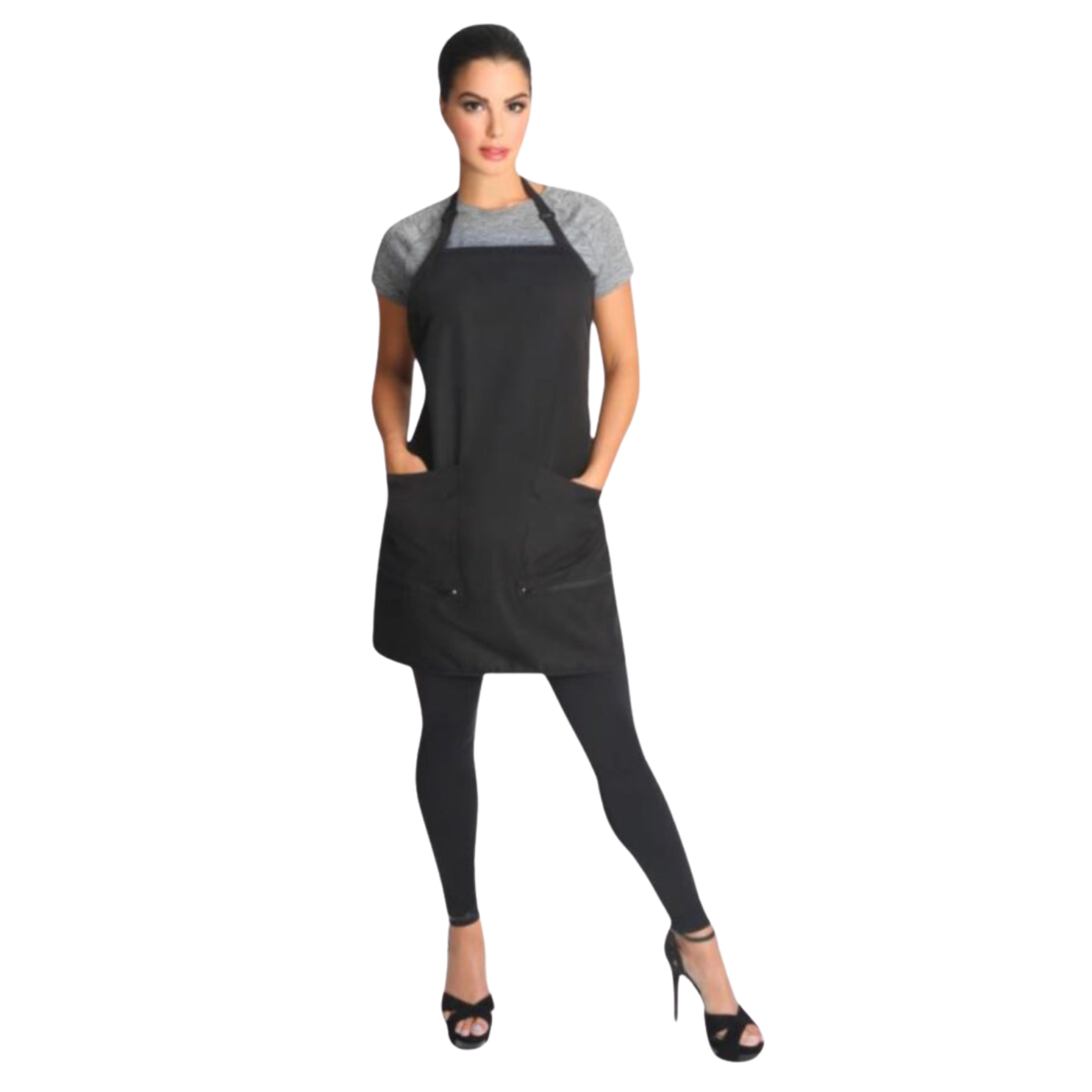 Allegro Professional Apron - Bleachproof Black Kitchen Apron for Cooking, Baking & Grilling - Durable & Stylish Chef Apron for Home & Restaurant Use