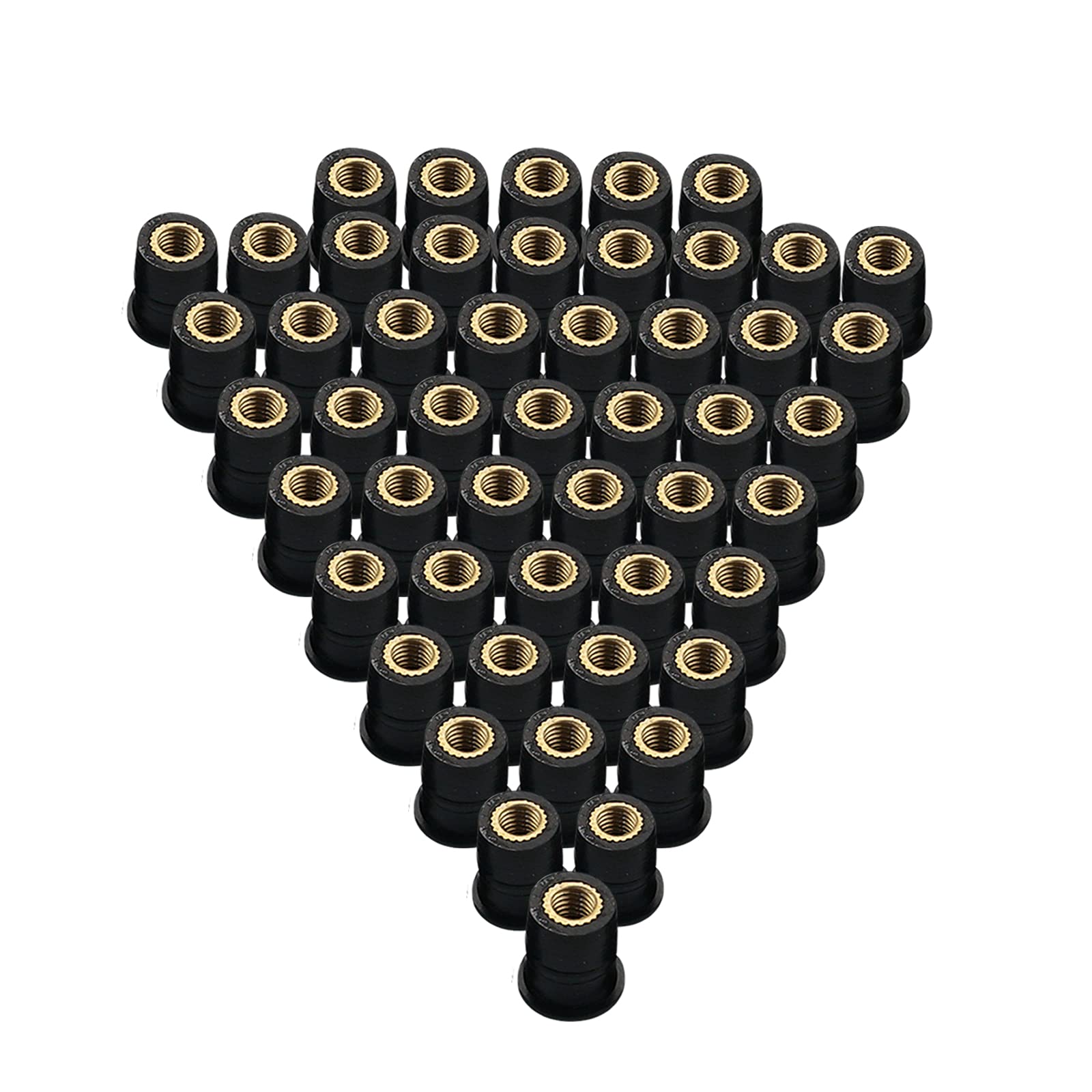 50PCS M5 Well Nuts Fairing Fasteners - Durable Rubber & Steel Motorcycle Windshield Screws for Honda, Yamaha, Kawasaki - Perfect for Windscreen, Body Panel and Fairing Installation