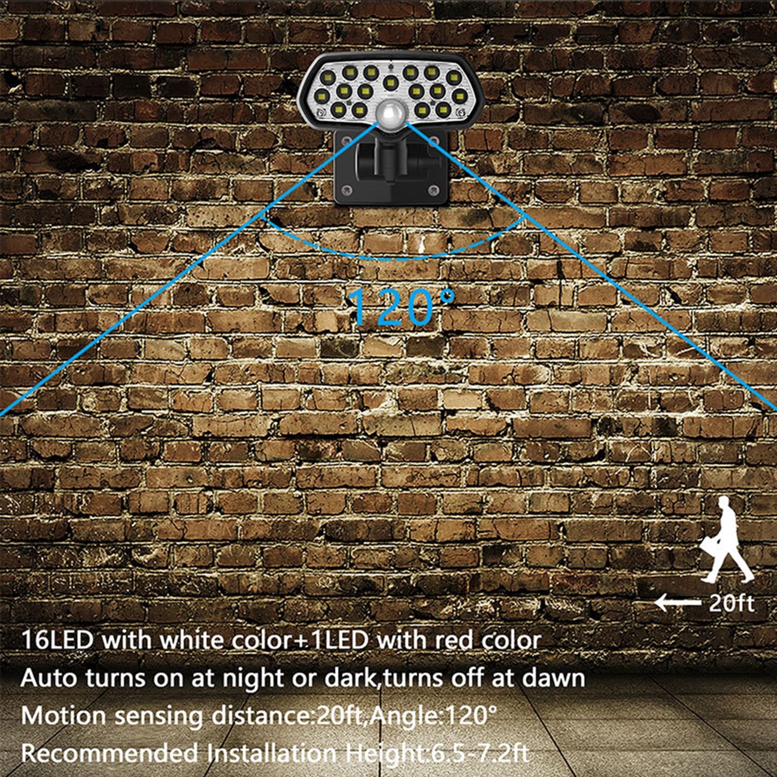 Solar Security Light Outdoor - 360° Adjustable Motion Sensor Solar Powered Wall Light with Dummy Camera for Garden, Door, Pathway, Yard & Garage | Weatherproof LED Night Light for Home Safety & Property Protection