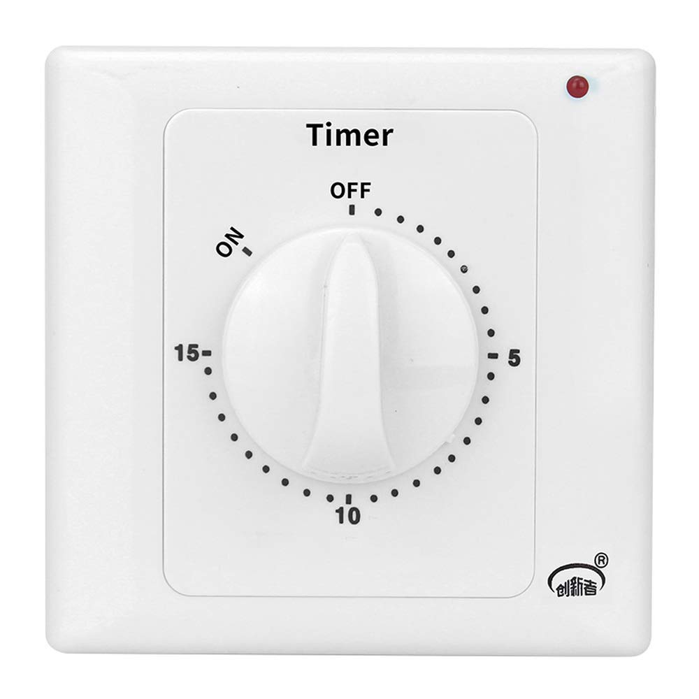 Automatic Mechanical Countdown Timer Switch - Spring Loaded 15-Minute Timer for Lights, Exhaust Fans, Heaters & LED | Perfect for Bathrooms, Kitchens, Workshops & Home Automation