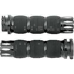 Avon Air Cushioned Grips Rival Black Motorcycle Handlebars - Compatible with Harley Davidson & Other Cruisers - Comfort Ride for Long Distance & City Commuting