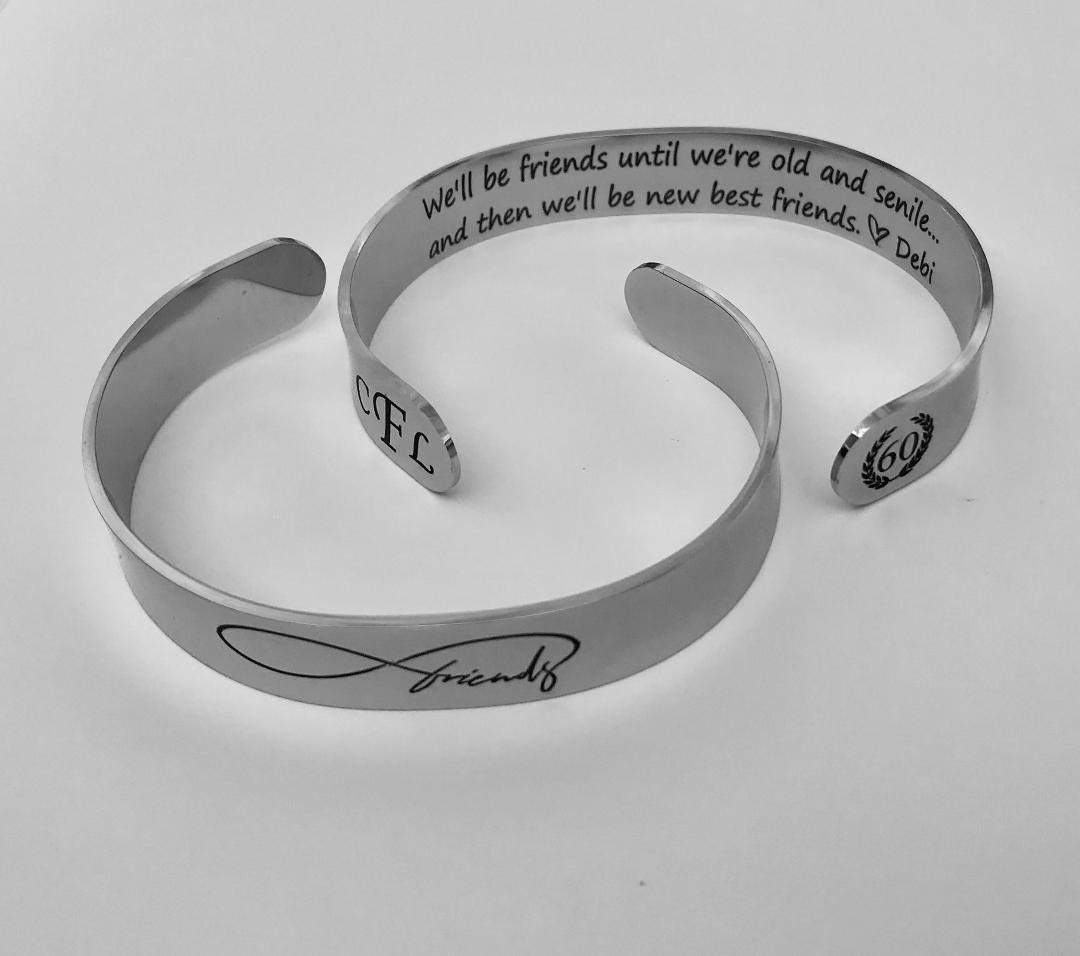 Best Friendship Bracelet for Women - Meaningful Birthday Gift for Her, 40th & 50th Birthday, Cuff Bracelet for Best Friend - Perfect for Anniversaries, Graduation, and Special Occasions