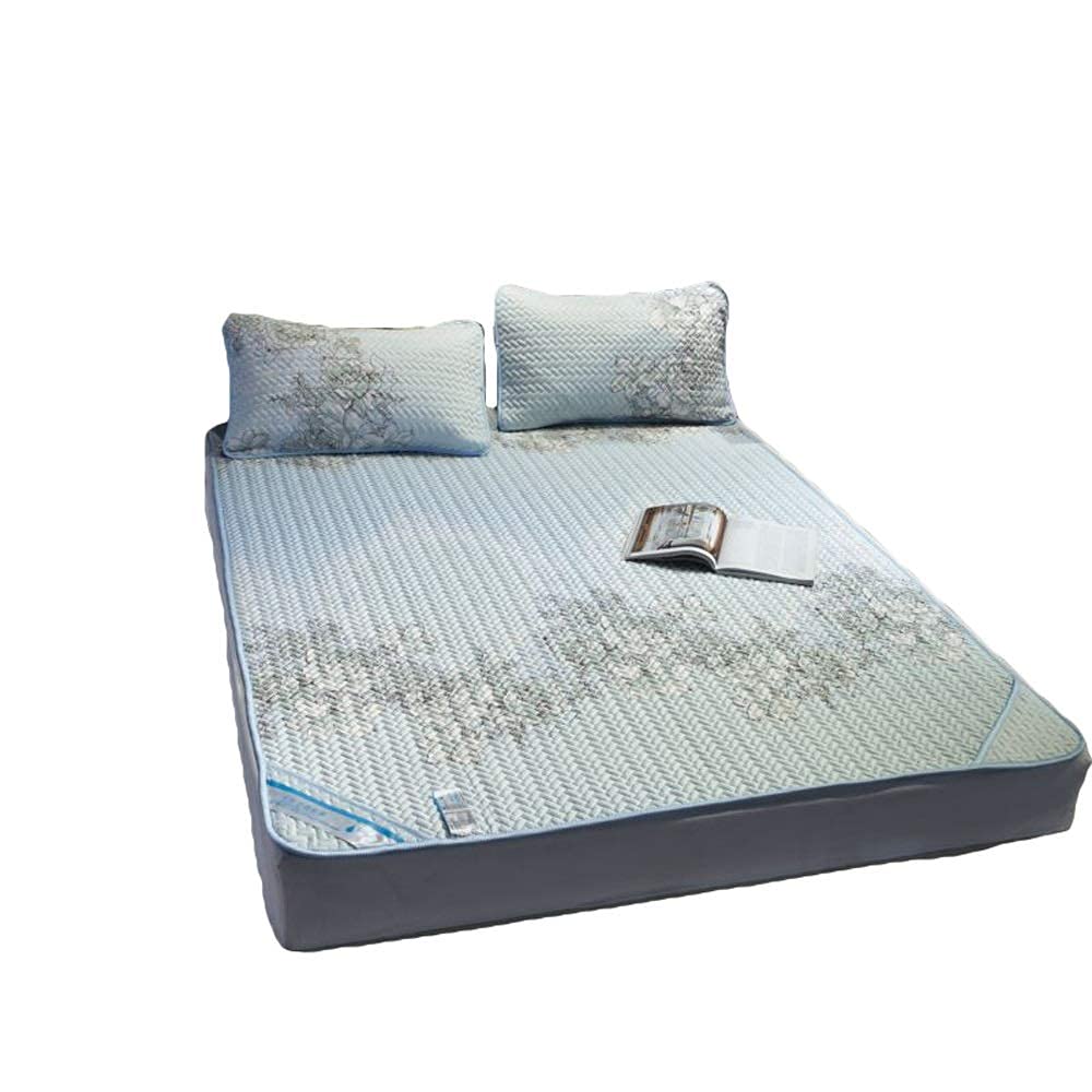 Cooling Rattan Mattress Topper Pad - Breathable & Smooth Summer Bed Mat for Enhanced Sleep Comfort (1.5m, Beige) | Ideal for Hot Sleepers & Air-Conditioned Rooms