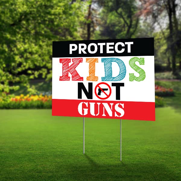 Stop Gun Violence Yard Sign - Protect Kids Not Guns Double Sided 24