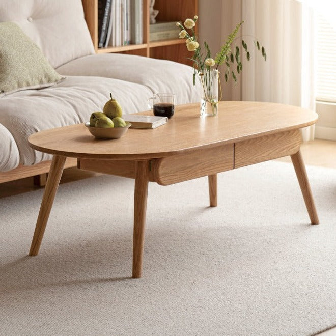 Premium Oak Solid Wood Luxury Coffee Table - Modern & Durable Living Room Centerpiece for Home Decor & Entertainment