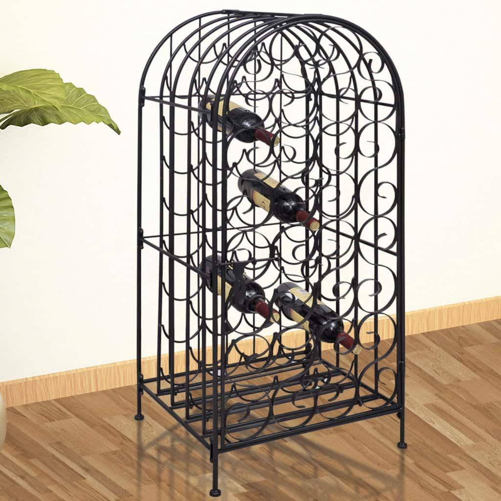 Premium Metal Wine Rack for 35 Bottles - Sturdy & Space-Saving Wine Storage Solution for Home, Kitchen, Bar, or Restaurant Use
