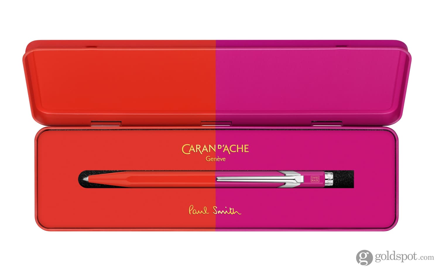 Caran d'Ache 849 Paul Smith Limited Edition Ballpoint Pen - Warm Red & Melrose Pink - Premium Swiss Writing Instrument for Office, Gifts & Collectors