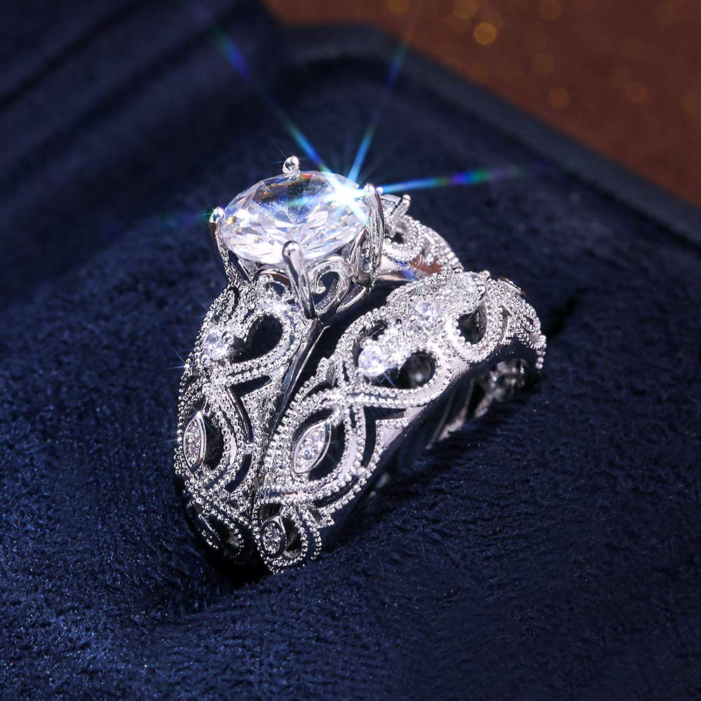 925 Sterling Silver Shiny Full Diamond Gemstone Ring - Cubic Zirconia CZ Wedding Band, Eternity Engagement Ring for Women (Size 6) | Perfect for Anniversaries, Proposals & Special Occasions