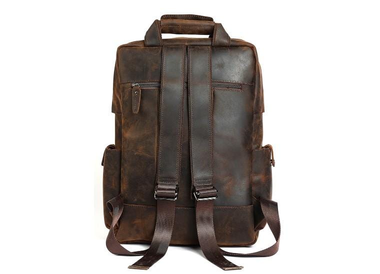Stylish Brown Leather Laptop Backpack for Women - Waterproof 15.6 Inch Business Travel Bag - Perfect for Work, College & Commuting