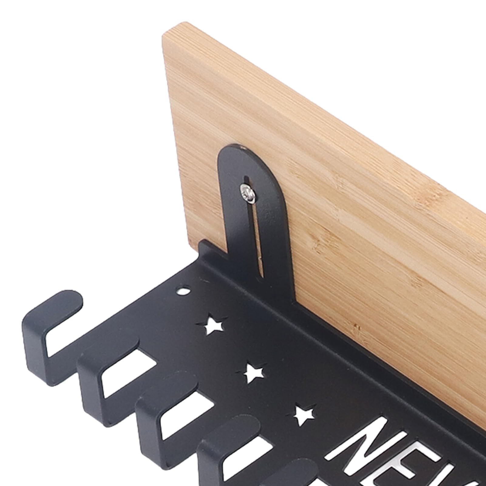 Metal Award Display Trophy Shelf with 20 Hooks - Wall Mounted Wooden Medal Holder for Sports Awards, Office Recognition & Home Decor