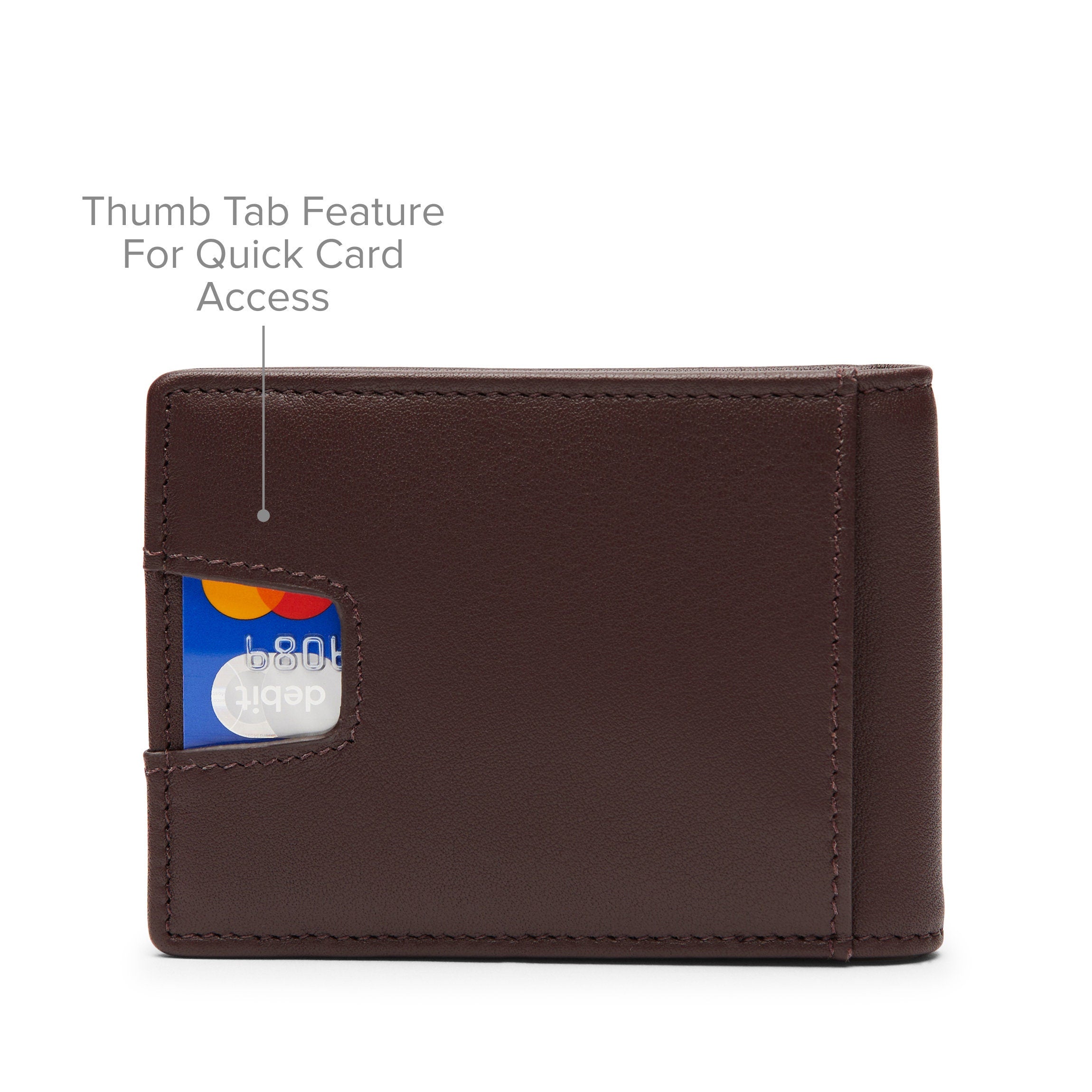 Slim Utility Card Wallet - RFID Blocking Mahogany Leather Minimalist Wallet for Men & Women - Perfect for Travel, Business & Everyday Use