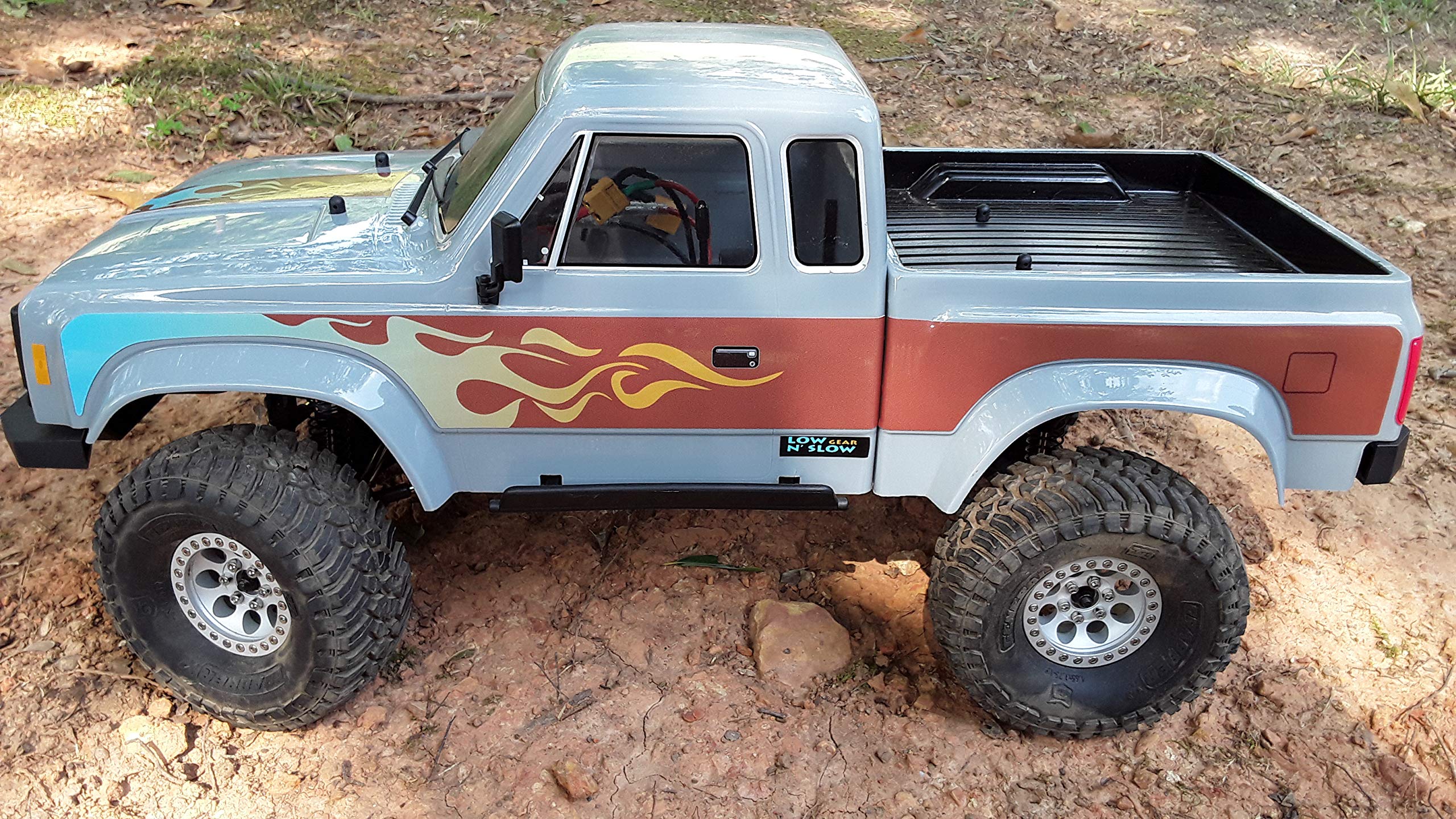 Element RC Enduro Sendero 1/10 Scale RC Rock Crawler Body Decal Set - Blue on Mocha Fender Flames Design - Upgrade Your Off-Road RC Car for Trail Crawling & Rock Racing