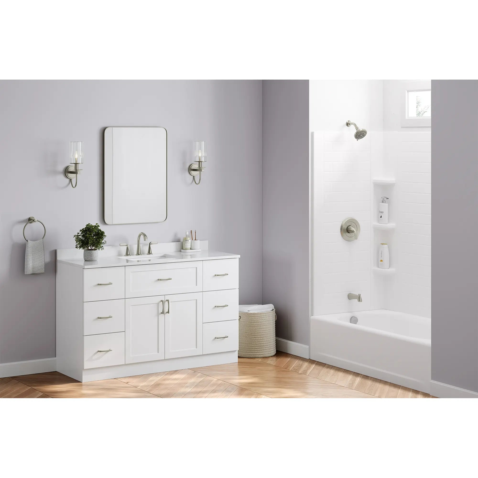 Eastway 8 Inch Widespread Bathroom Faucet with Two Handles - Modern Waterfall Spout Design for Bathroom Sink, Vanity, and Powder Room Installation