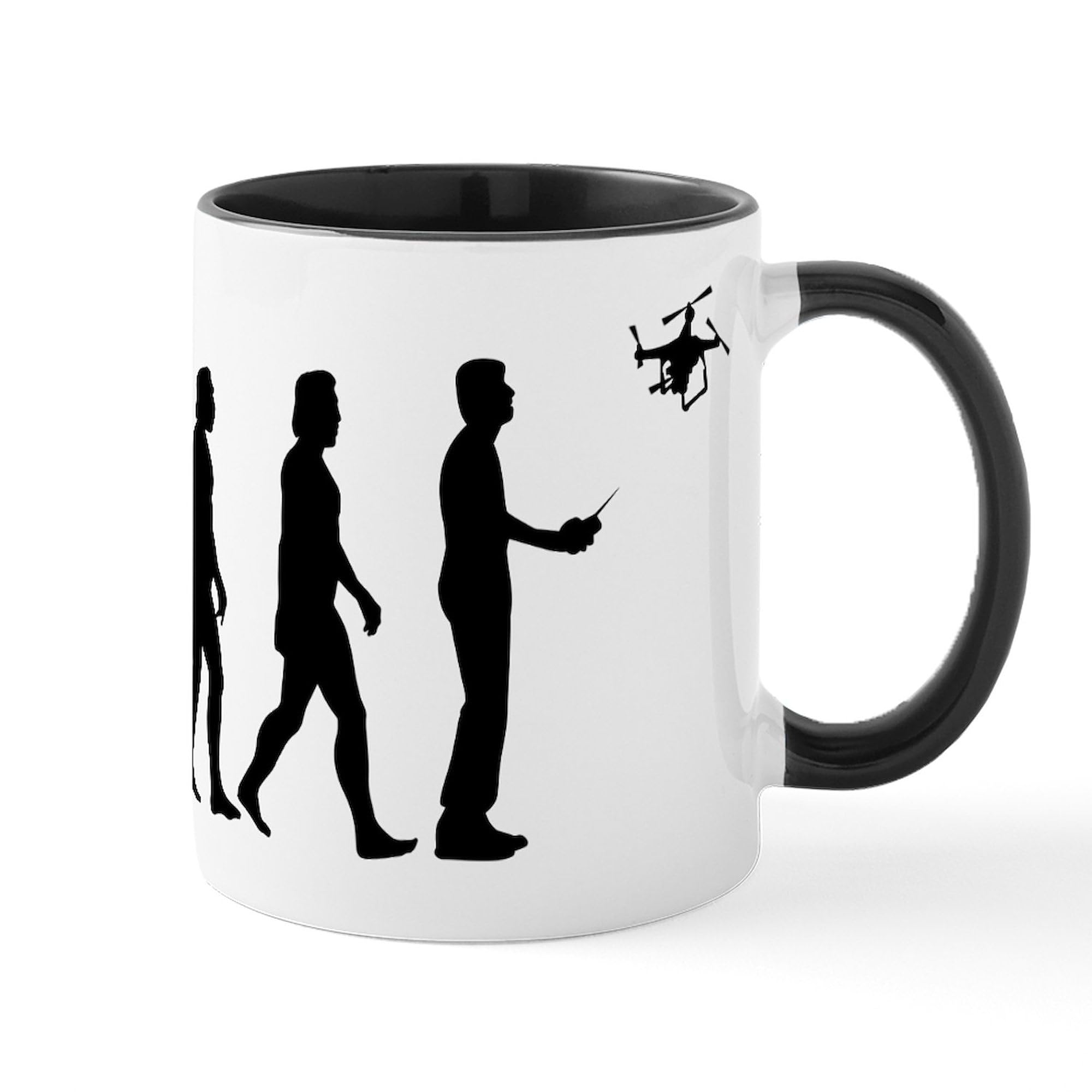 Drone Evolution 11 oz Ceramic Coffee Mug (325ml) - Perfect for Hot & Cold Beverages - Ideal for Office, Home, or Gift Giving