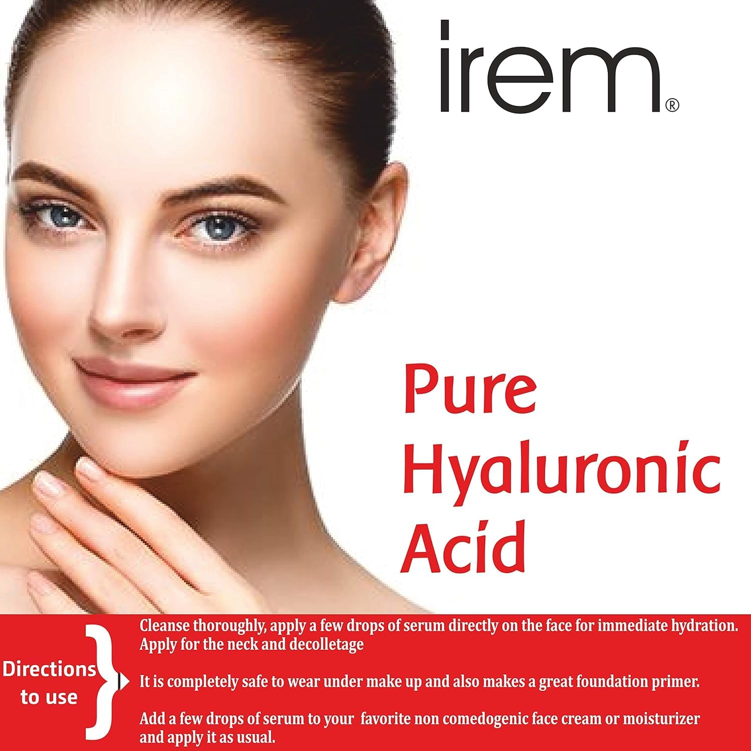I'rem Pure Hyaluronic Acid Serum 50ml - Organic Anti-Aging Face Moisturizer for Dry Skin & Wrinkles | Hydrating Plumping Treatment for Fine Lines & Dehydrated Skin | Perfect for Daily Skincare Routine & Nighttime Hydration Boost