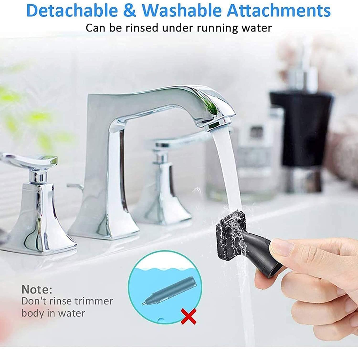 Professional USB Rechargeable 4-in-1 Ear & Nose Hair Trimmer for Men & Women - Waterproof Vacuum Cleaning System for Nostril, Beard & Facial Hair - Lightweight Grooming Kit for Travel, Gym & Home Use (Black)