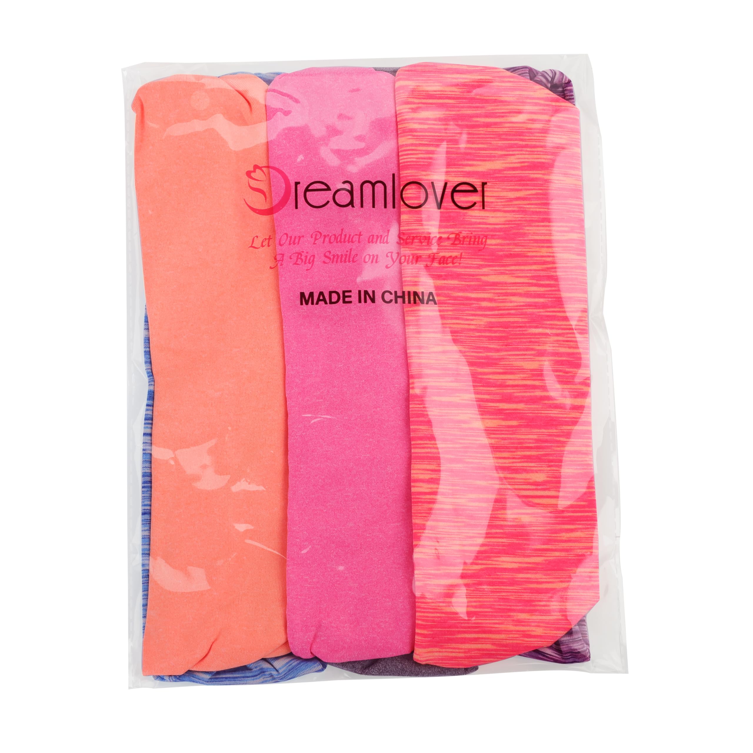 Dreamlover Women's Workout Headbands - 6 Pack Non-Slip Athletic Sweatbands for Running, Yoga, Gym & Sports - Breathable Fitness Headbands for Women with Wicking Fabric