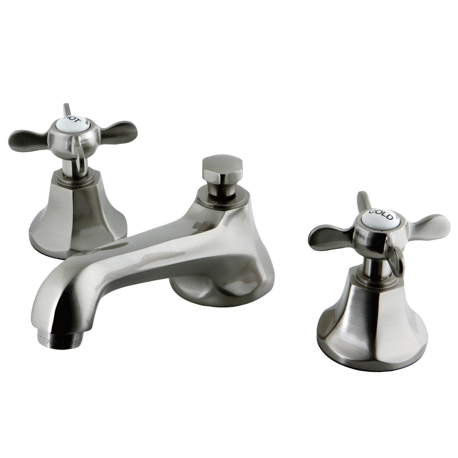 Essex Two Handle 3 Hole Widespread Bathroom Faucet with Brass Pop-Up Drain - Premium Deck Mount Sink Faucet for Bathroom Vanity & Powder Room