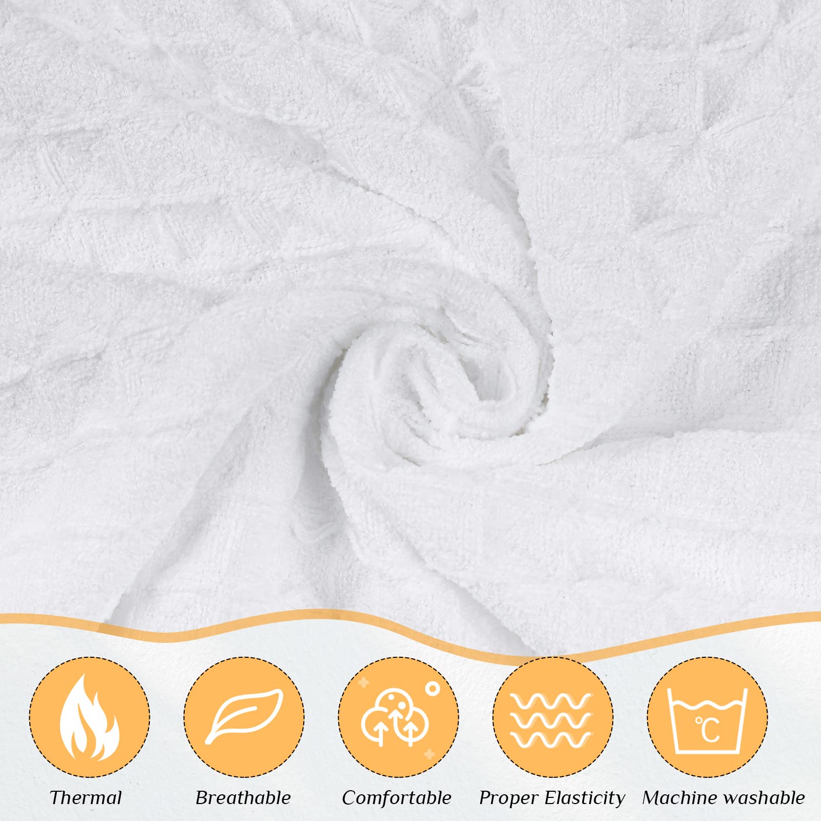 Tigeen 8-Piece Waffle Weave Bathrobe Set for Women - Knee-Length Spa Towel Wrap with Pockets & Adjustable Closure - Perfect for Shower, Poolside, and Post-Workout Relaxation