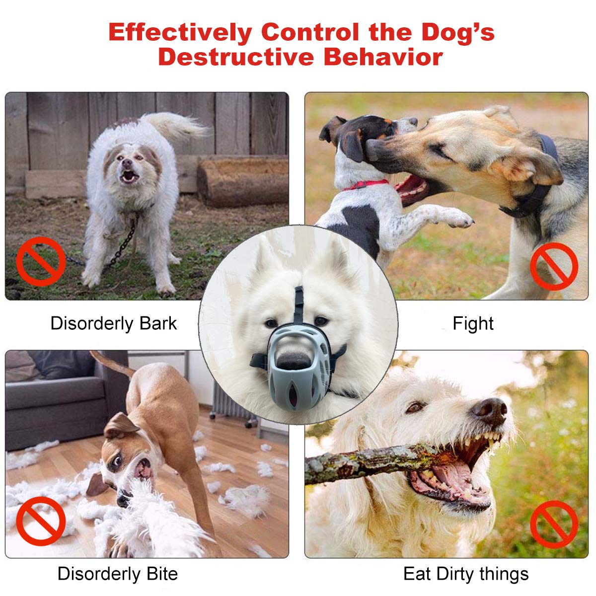 BARKLESS Dog Muzzle - Soft Rubber Basket Muzzle for Small Medium Large Dogs - Stops Barking, Biting & Chewing - Comfortable & Adjustable (Size 2, Grey) - Perfect for Training, Grooming & Vet Visits
