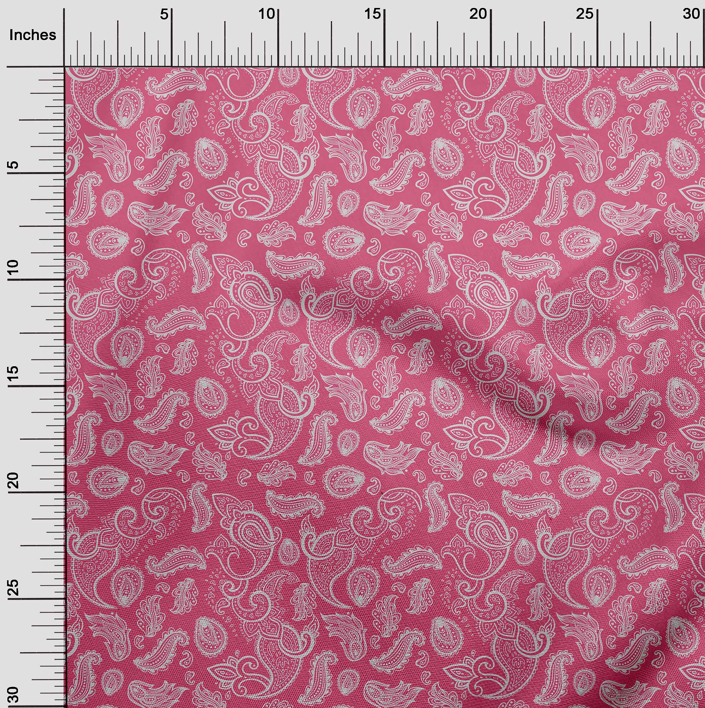 oneOone Velvet Fuchsia Pink Fabric Block Dress Material - 58 Inch Wide Print Fabric by The Yard | Perfect for DIY Dresses, Home Decor & Craft Projects