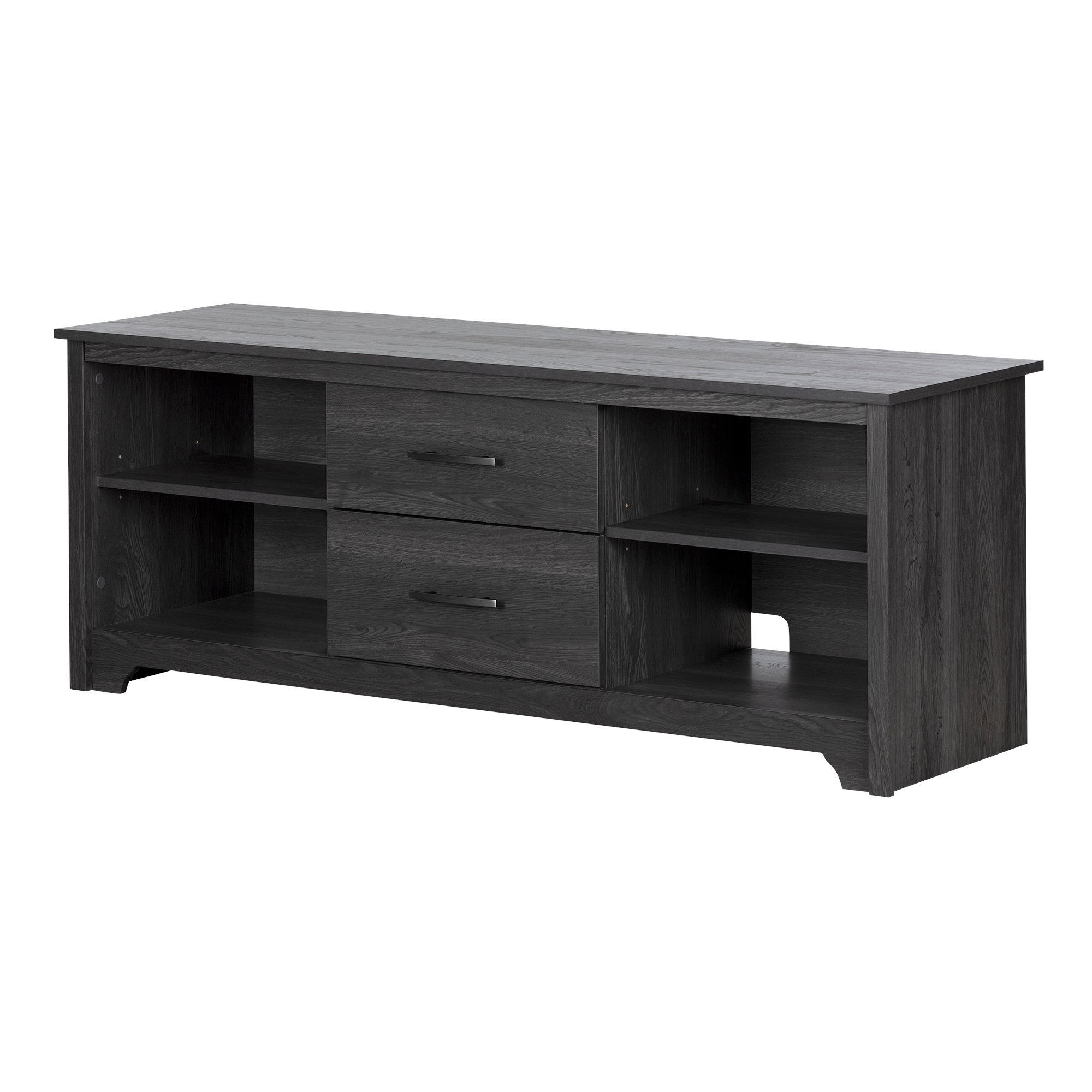 South Shore Fusion TV Stand with Drawers, Gray Oak - Modern Entertainment Center for Living Room, Bedroom & Home Theater