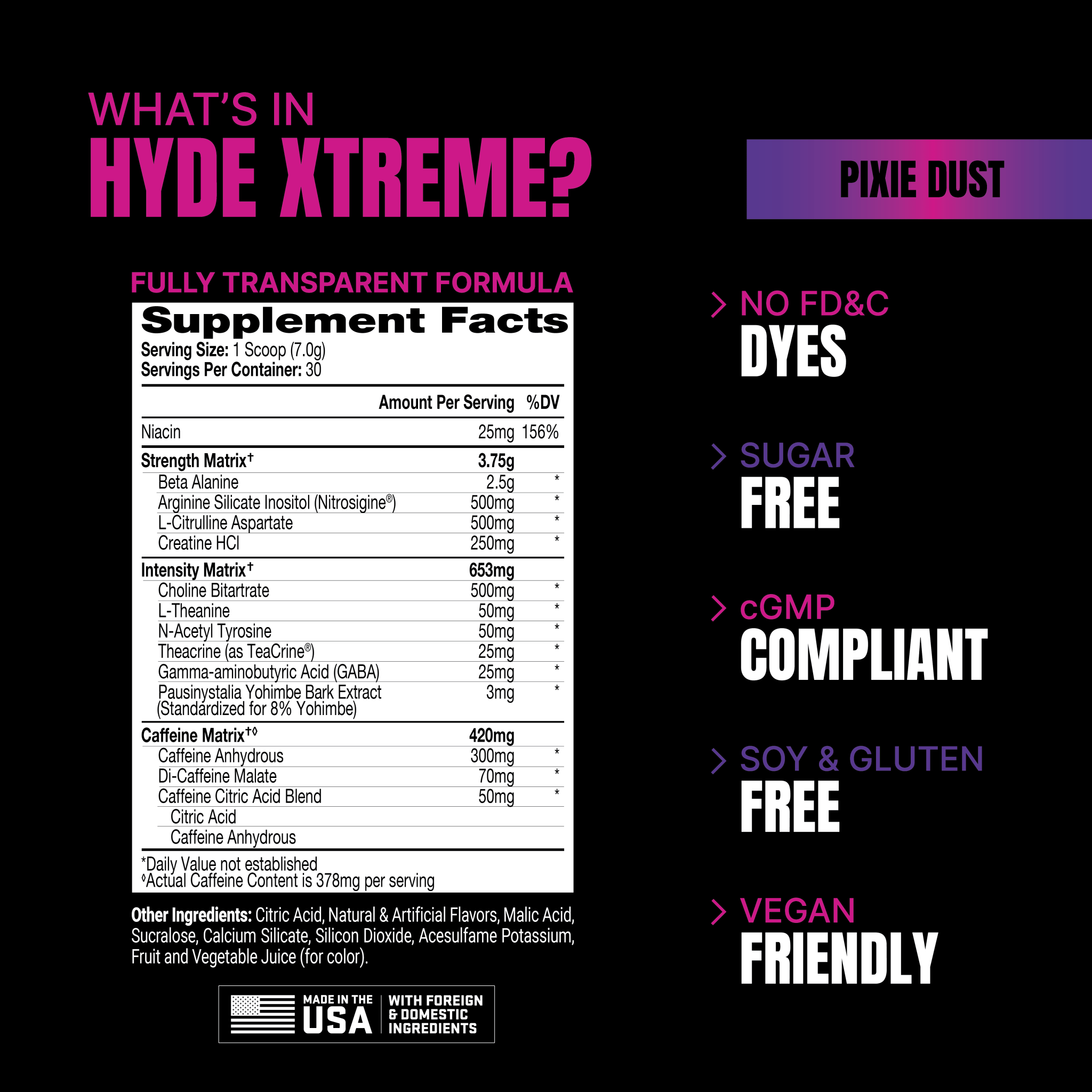 Pro Supps HYDE Xtreme Pre-Workout Powder - Energy & Strength Booster for Gym, Fitness & Bodybuilding | Best for Intense Training & Muscle Growth