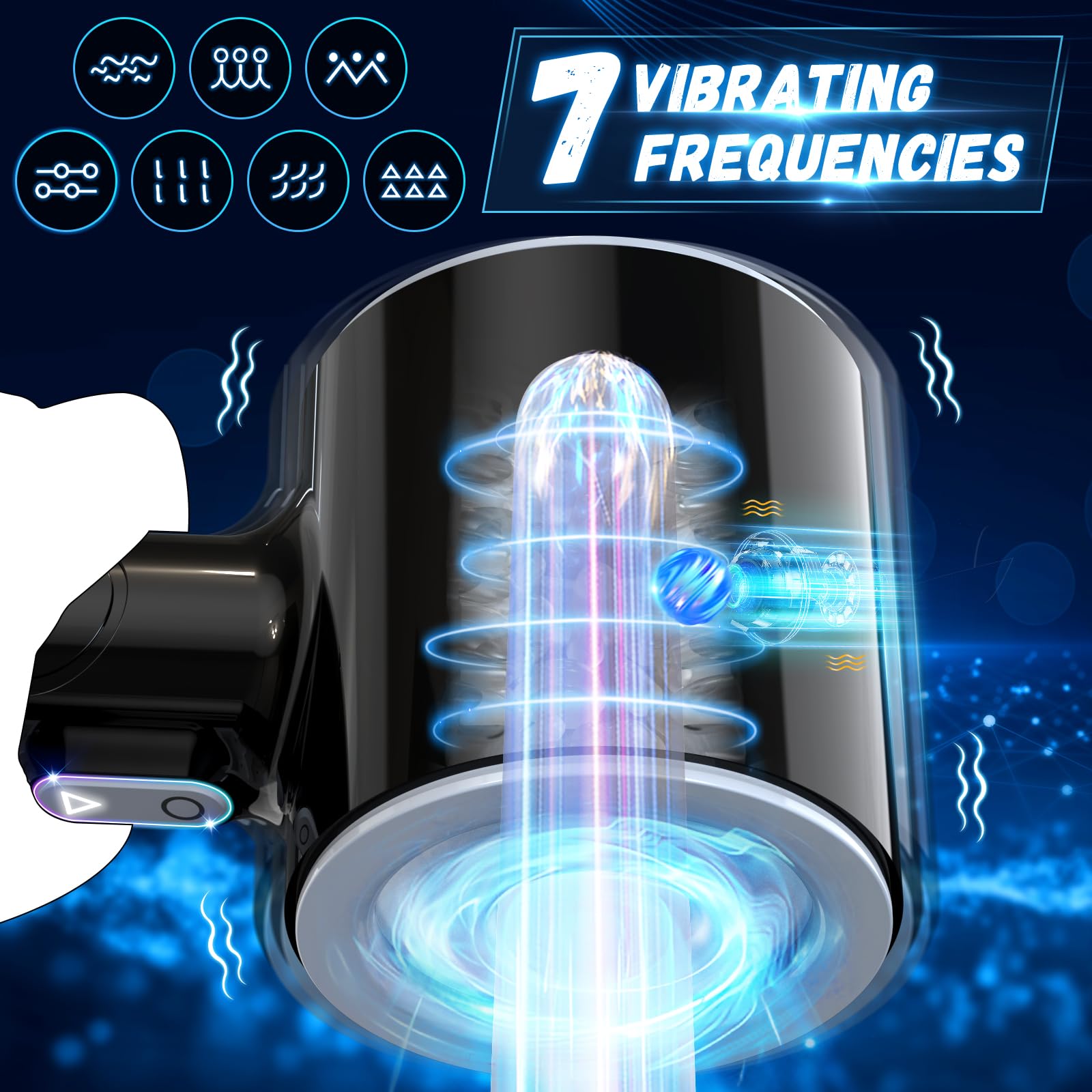 Automatic Male Masturbator - 7 Powerful Thrusting & Vibrating Modes, Dual Open-Ended Design - Realistic Blowjob Machine & Pocket Pussy for Men - Perfect for Solo Play, Stress Relief & Couples Fun